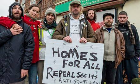 Occupy Barnet Protesting against Section 144 and homelessness.